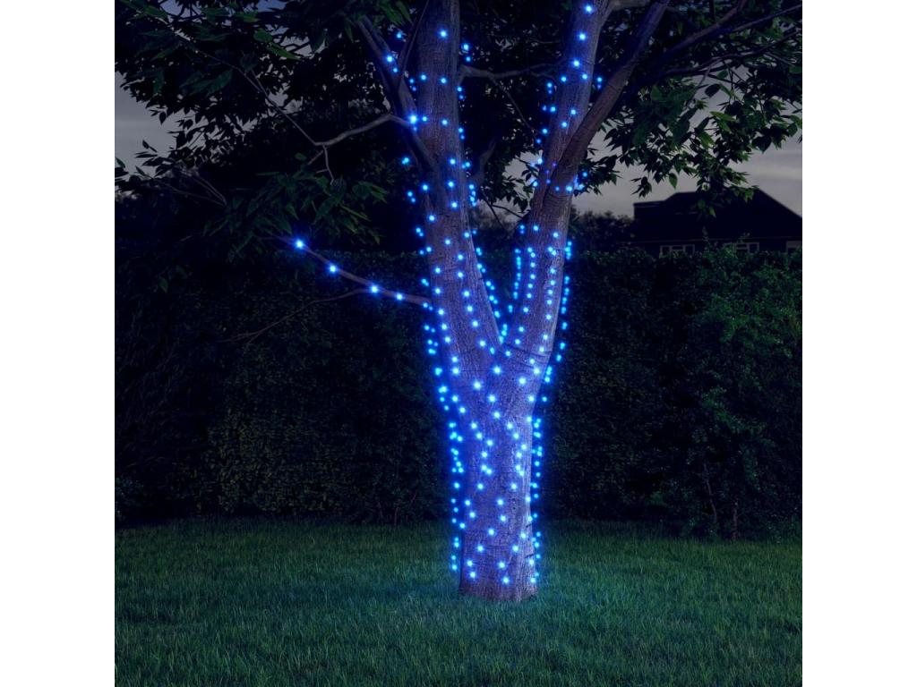Luces solares 2 uds 2x200 LED Azul Interior Exterior