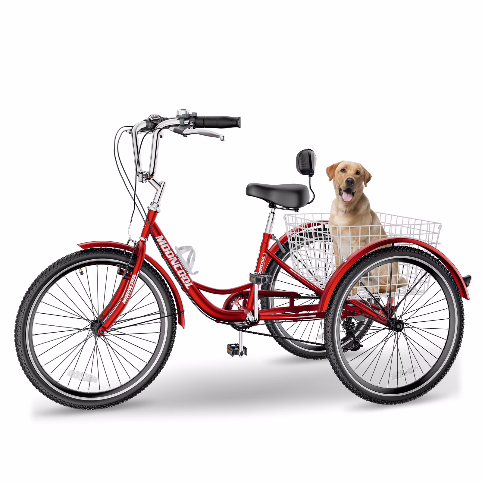 FICISOG 7 Speed Adult Tricycle for Women, 20/24/26 in Adult Trike with Basket, 3 Wheel Bikes for Adults Seniors, Cruise Trike for Shopping Picnic(20" Tire/Light Purple)