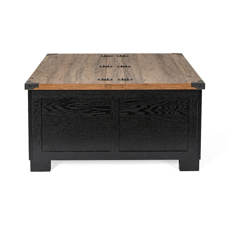 Contemporary Farmhouse Coffee Table Featuring Concealed Storage