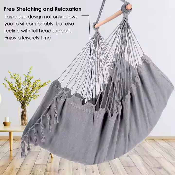 Hammock Swing Tassel Chairs Hanging Rope Swing Outdoor Indoor Hanging Chair  for Garden