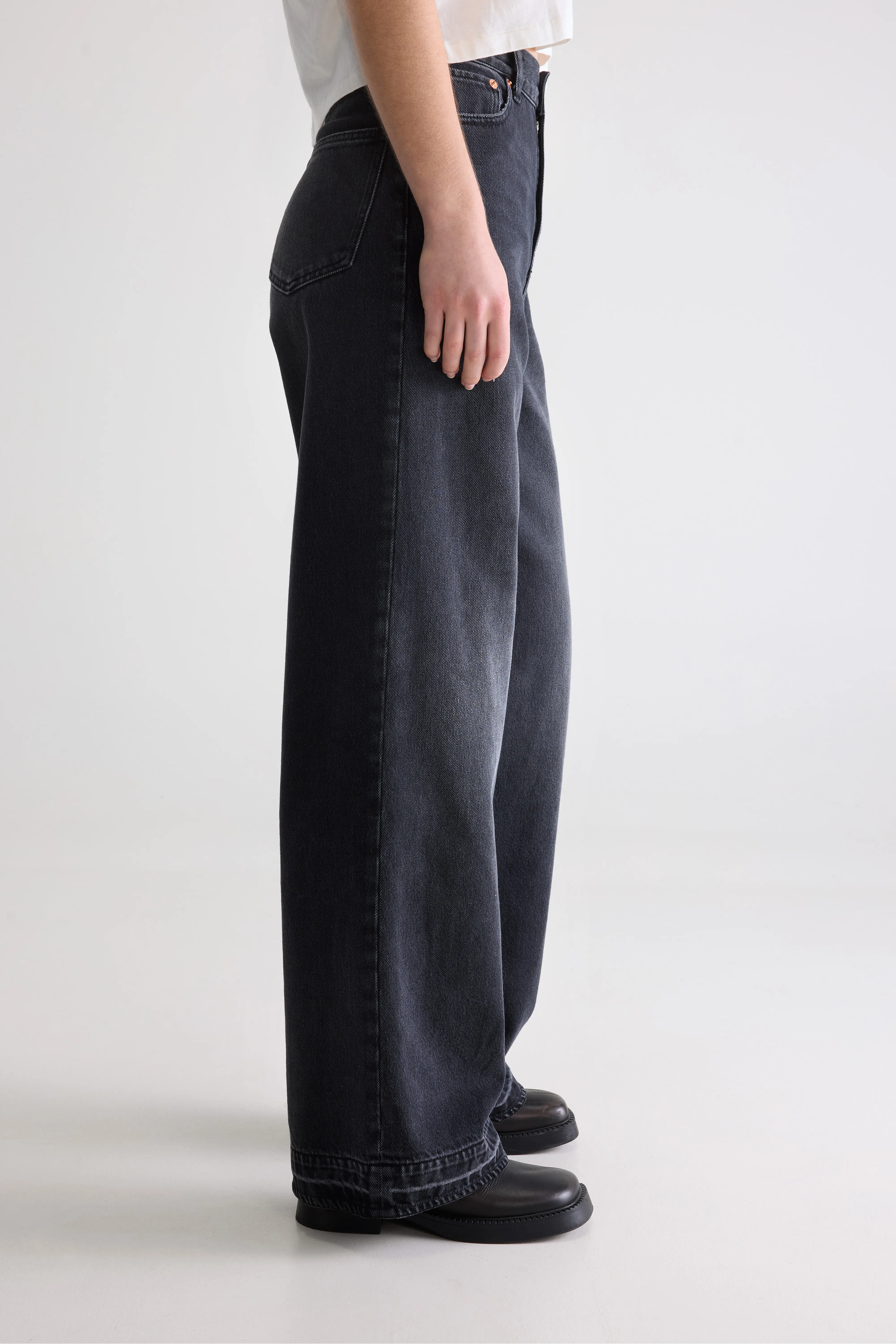 Bellerose Denim N. 64 - Wide used black jeans (252 / W / USED BLACK)