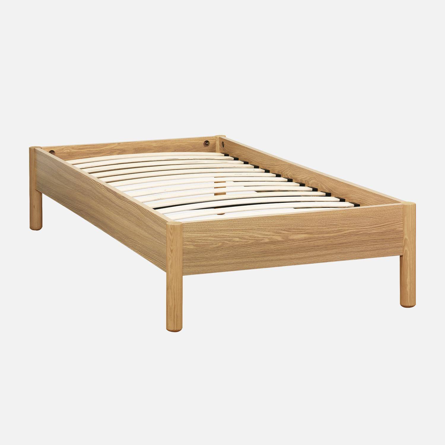 Harmony - Cama con somier de láminas 90x190cm decoración madera