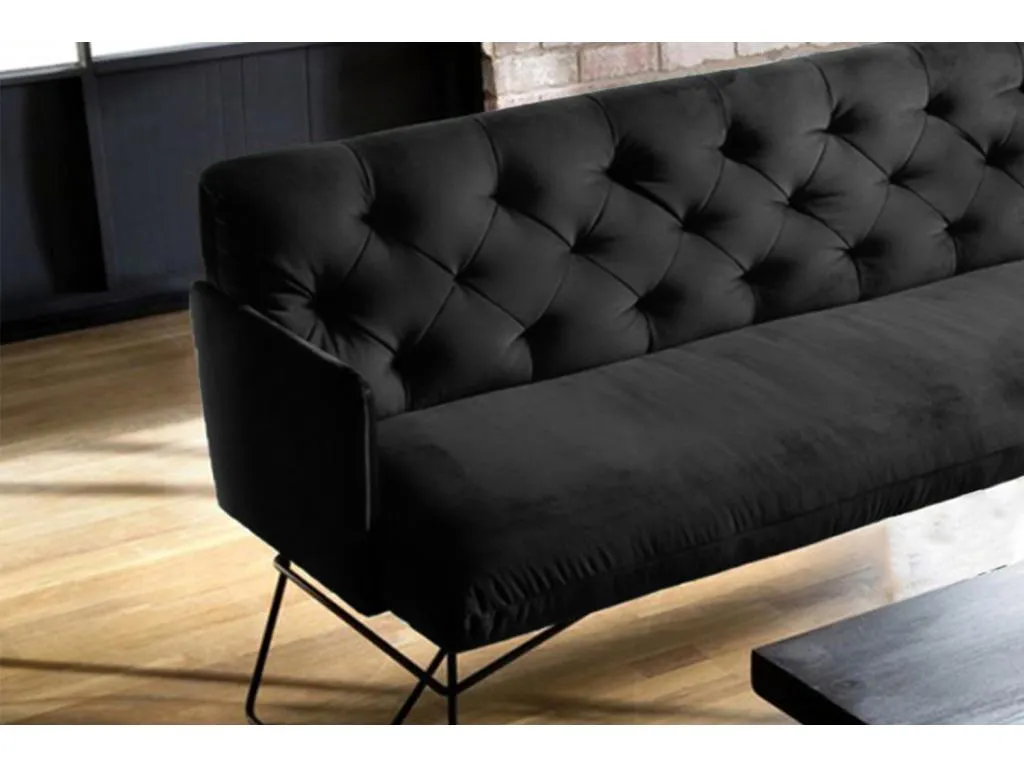 Banco de terciopelo negro Nidovia estilo lujoso apz3512680