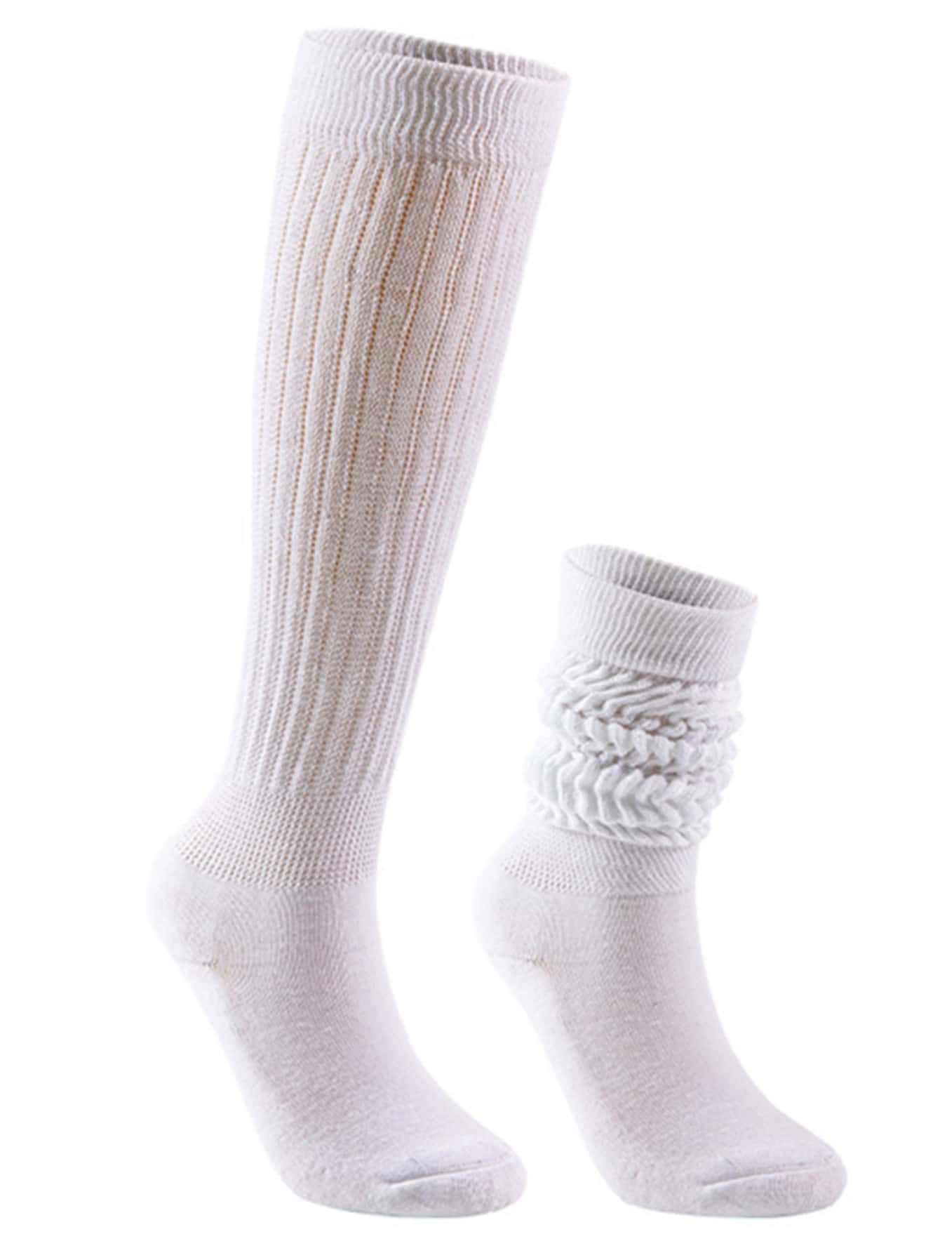 1pair Solid Crew Socks