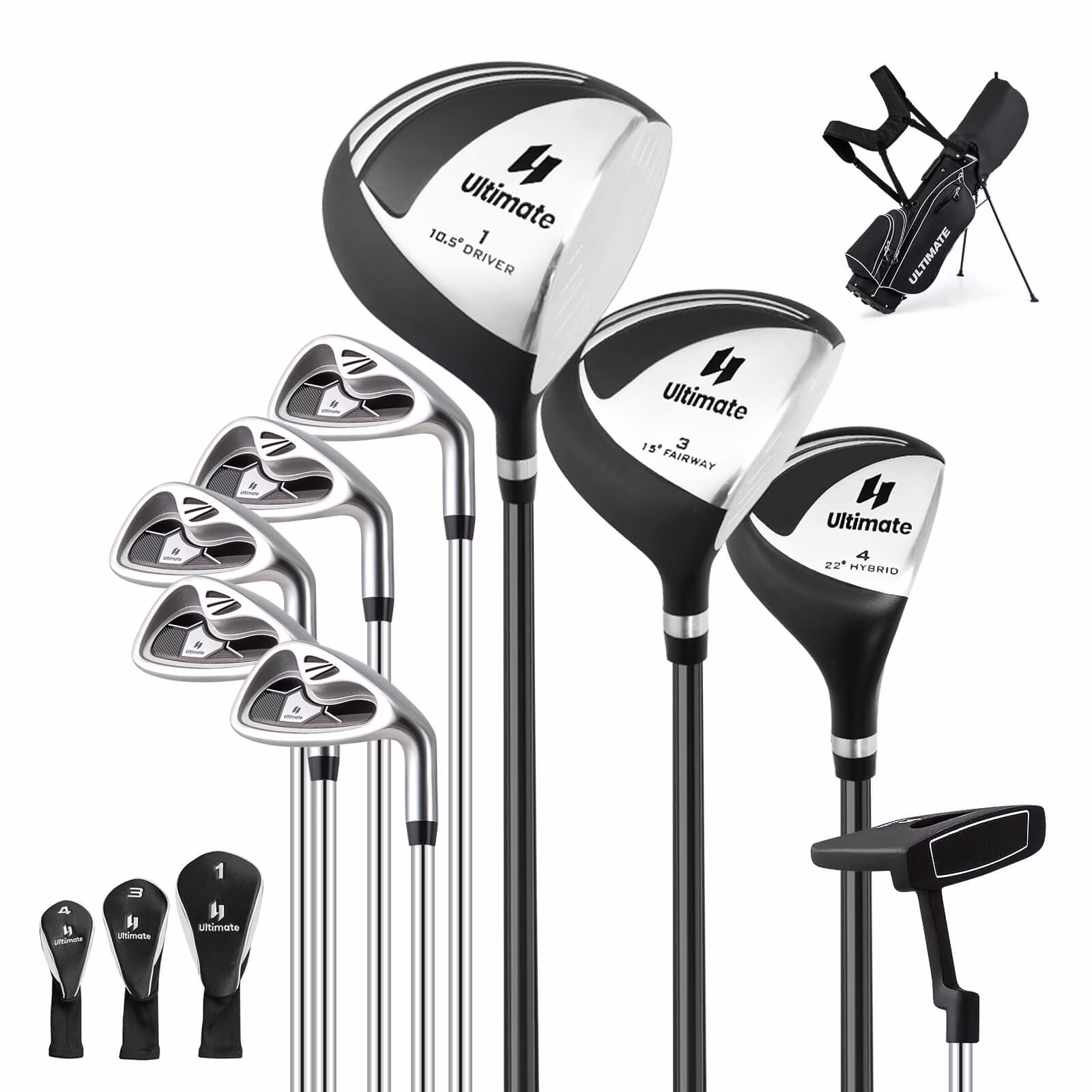 Costway Men's Complete Golf Clubs Package Set 10 Pieces Includes Alloy Driver - Image 3