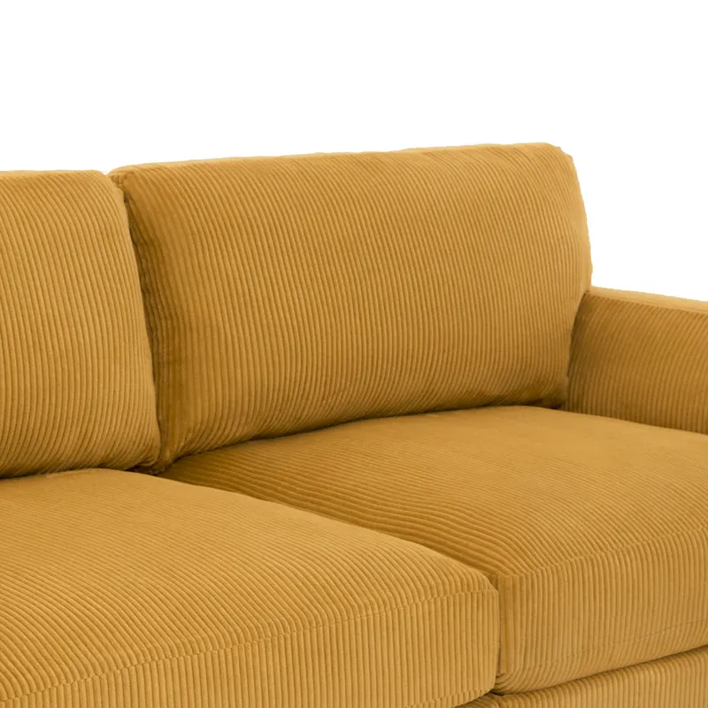 90-Inch Oversized Corduroy Sofa for Living Room with Reversible Cushions