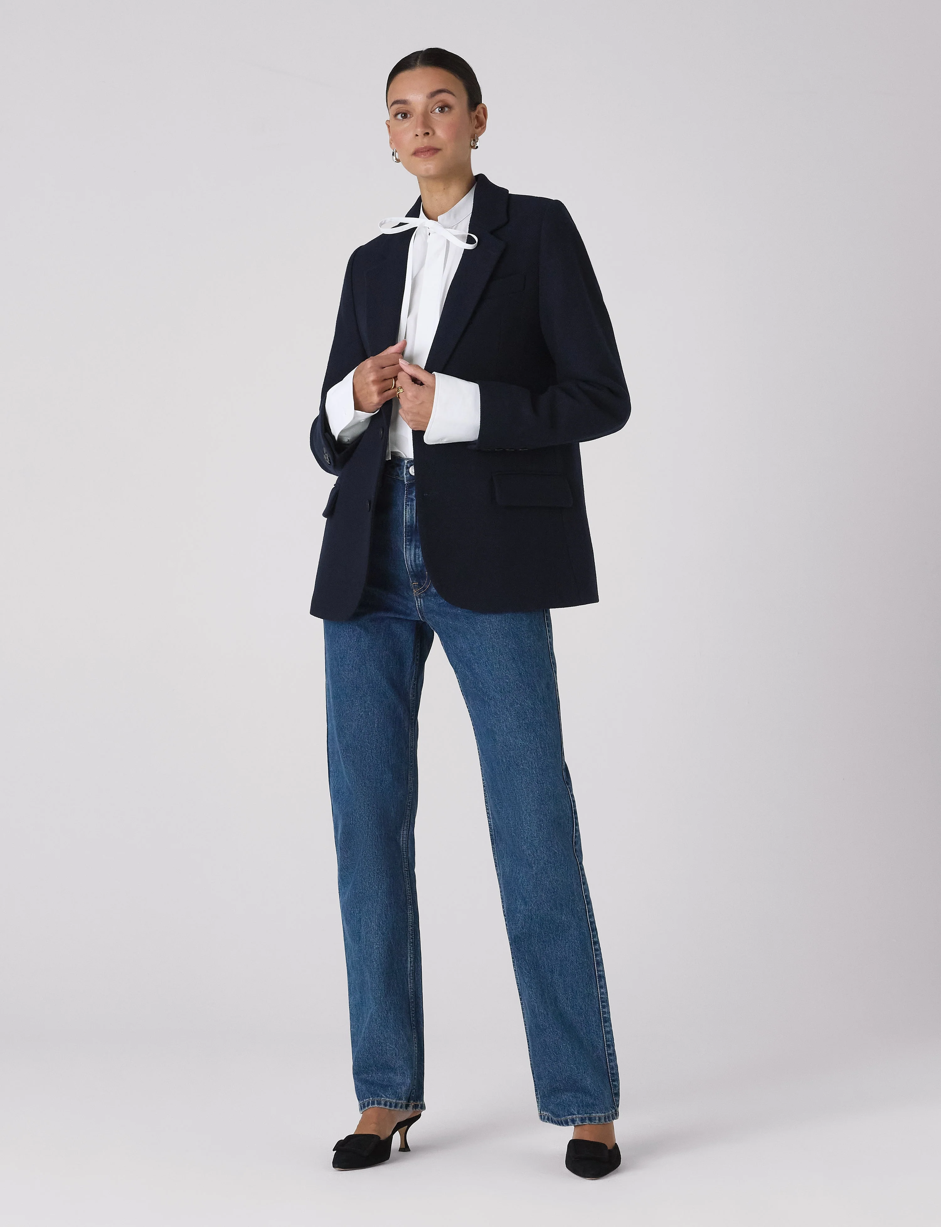 The Boyfriend Bow Tie: Fine Poplin, White