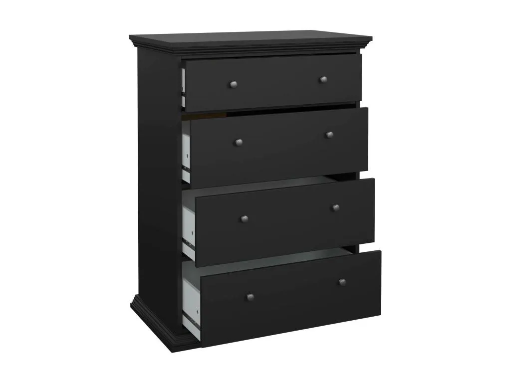 Cajonera Cosinor, cómoda multiusos, cómoda de dormitorio, gabinete con cajones, 86x52 h116 cm, negro tdw3584014