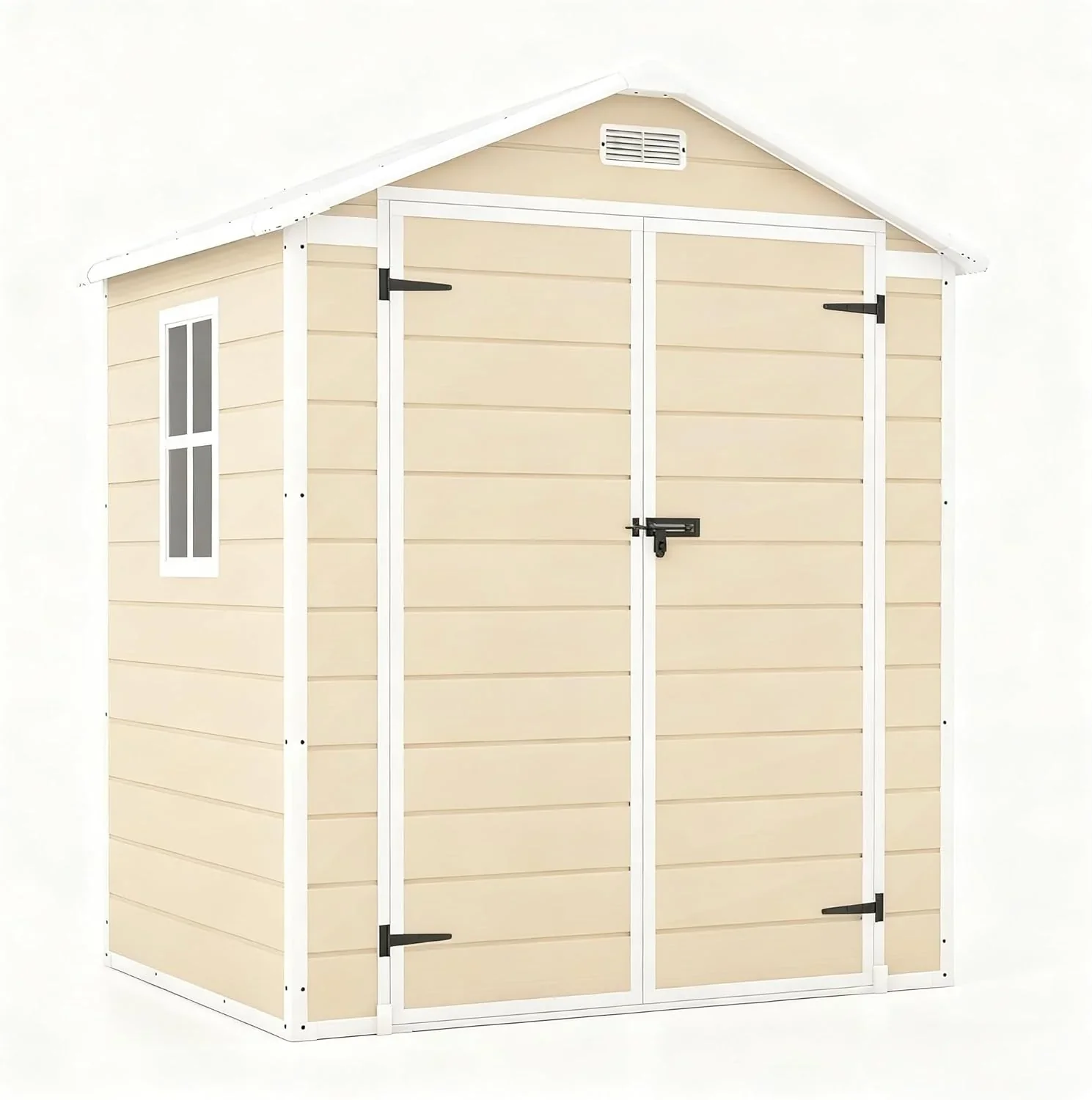 Patiowell 6x4 FT Plastic Outdoor Storage Shed with Floor, Resin Outdoor Storage Shed