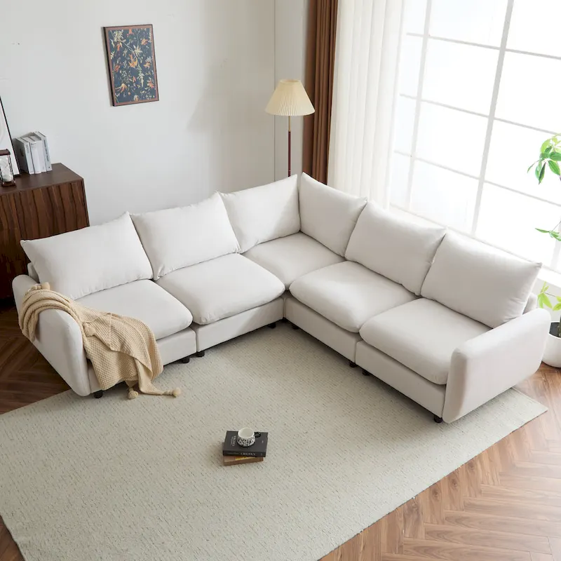 Oversized Modular Sectional Sofa with Plush Cushions and Flexible Layout