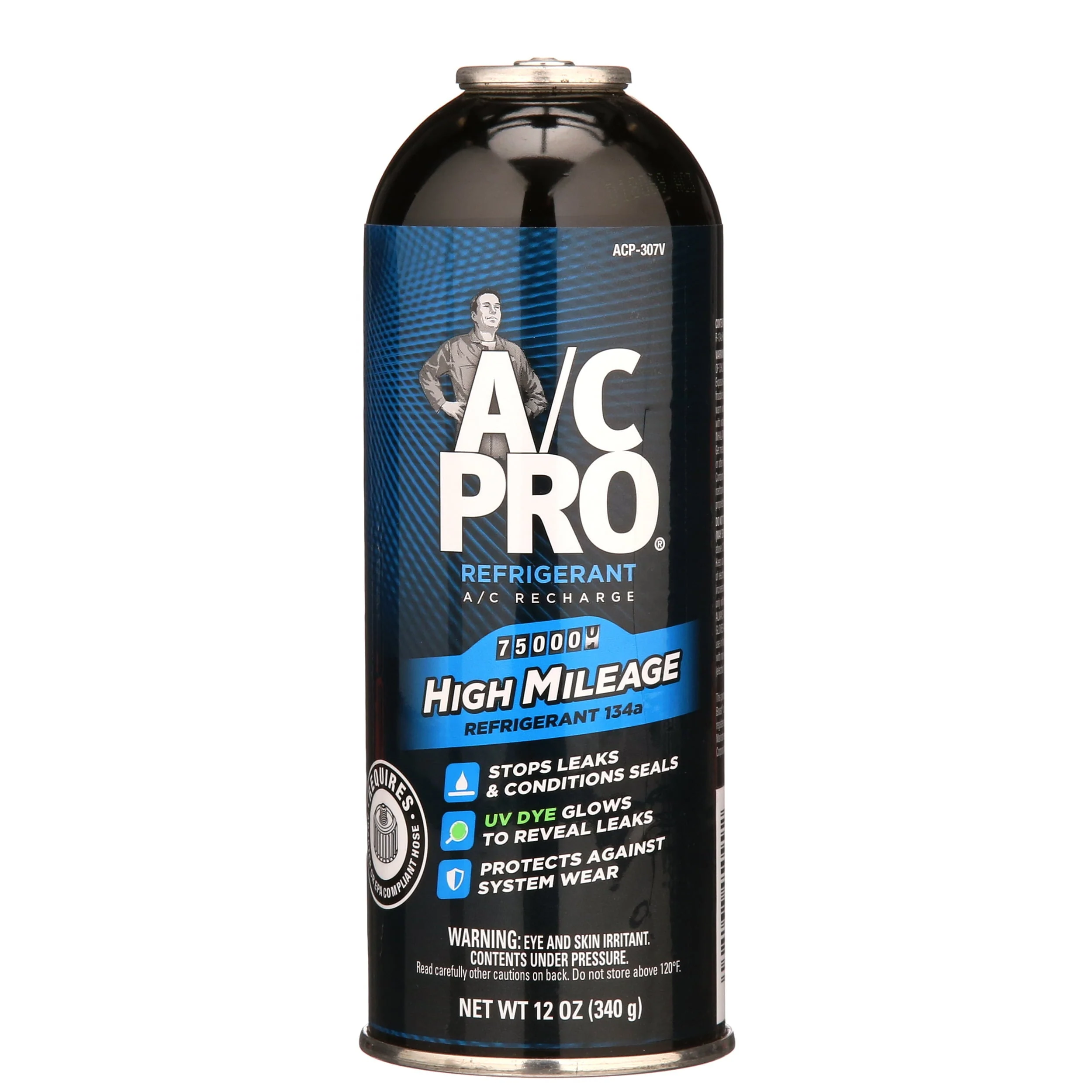 A/C Pro High Mileage R-134a A/C Recharge Auto Air Conditioner Refrigerant Refill - 12oz - Image 2