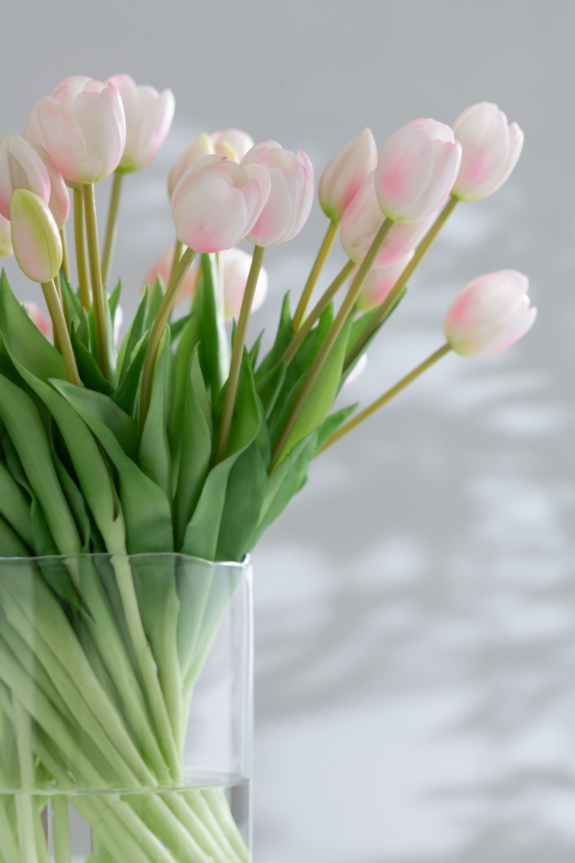J-Line boeket Tulpen 7 stuks - kunststof - lichtroze - small