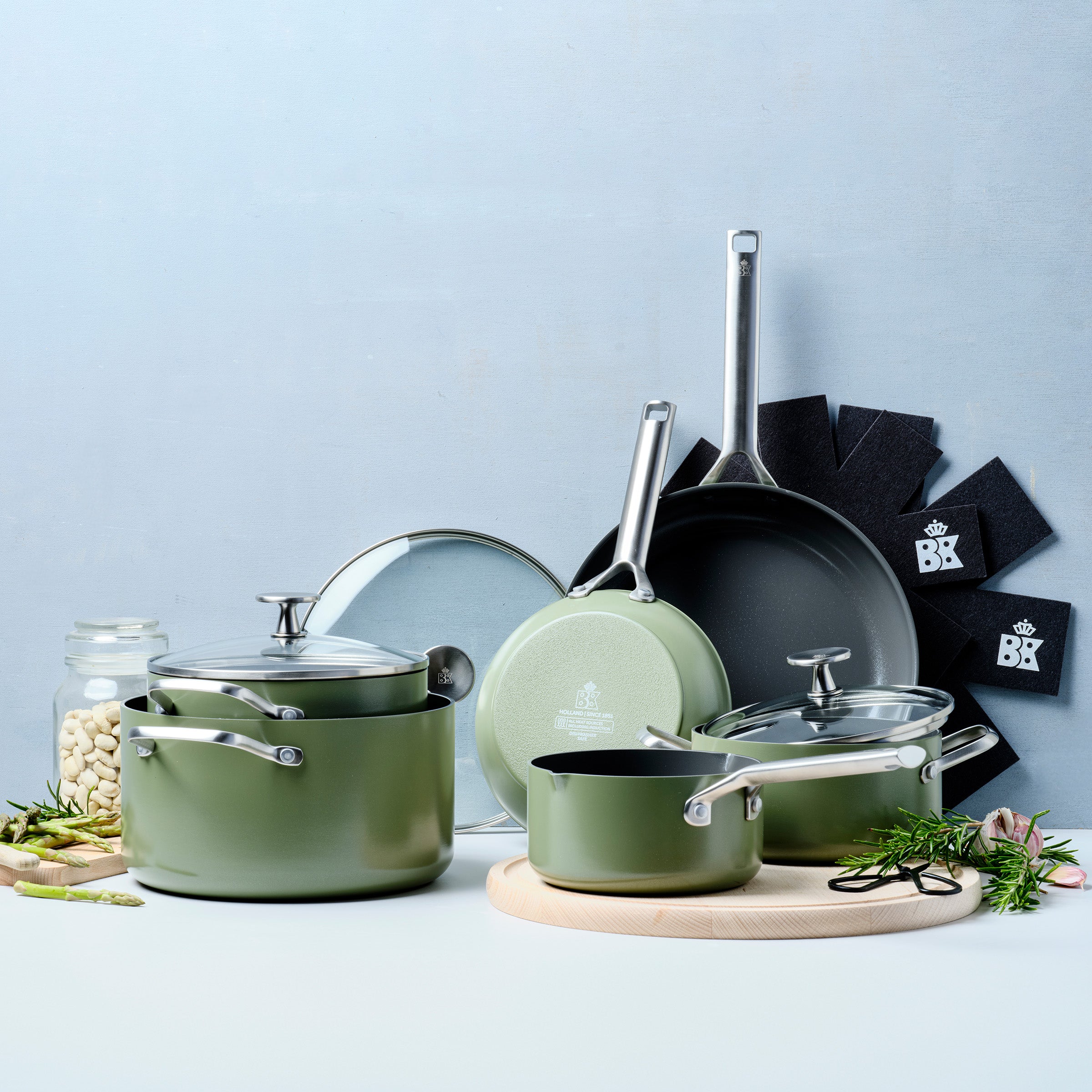 BK Sublime Pannenset 6-delig - Olijfgroen