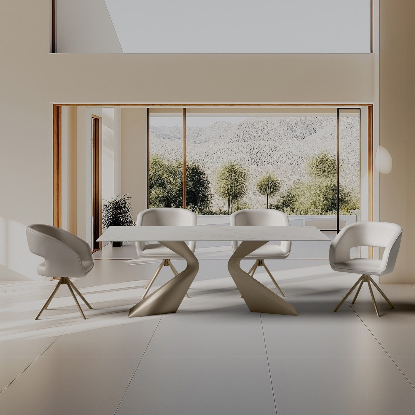 Kare Design Gloria Eettafel - beige - keramiek - 200x100cm