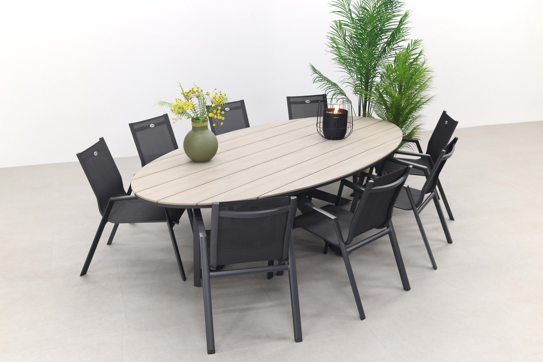 Hartman Napoli Xerix stapelbaar Edison 280x140 tuinset ovaal