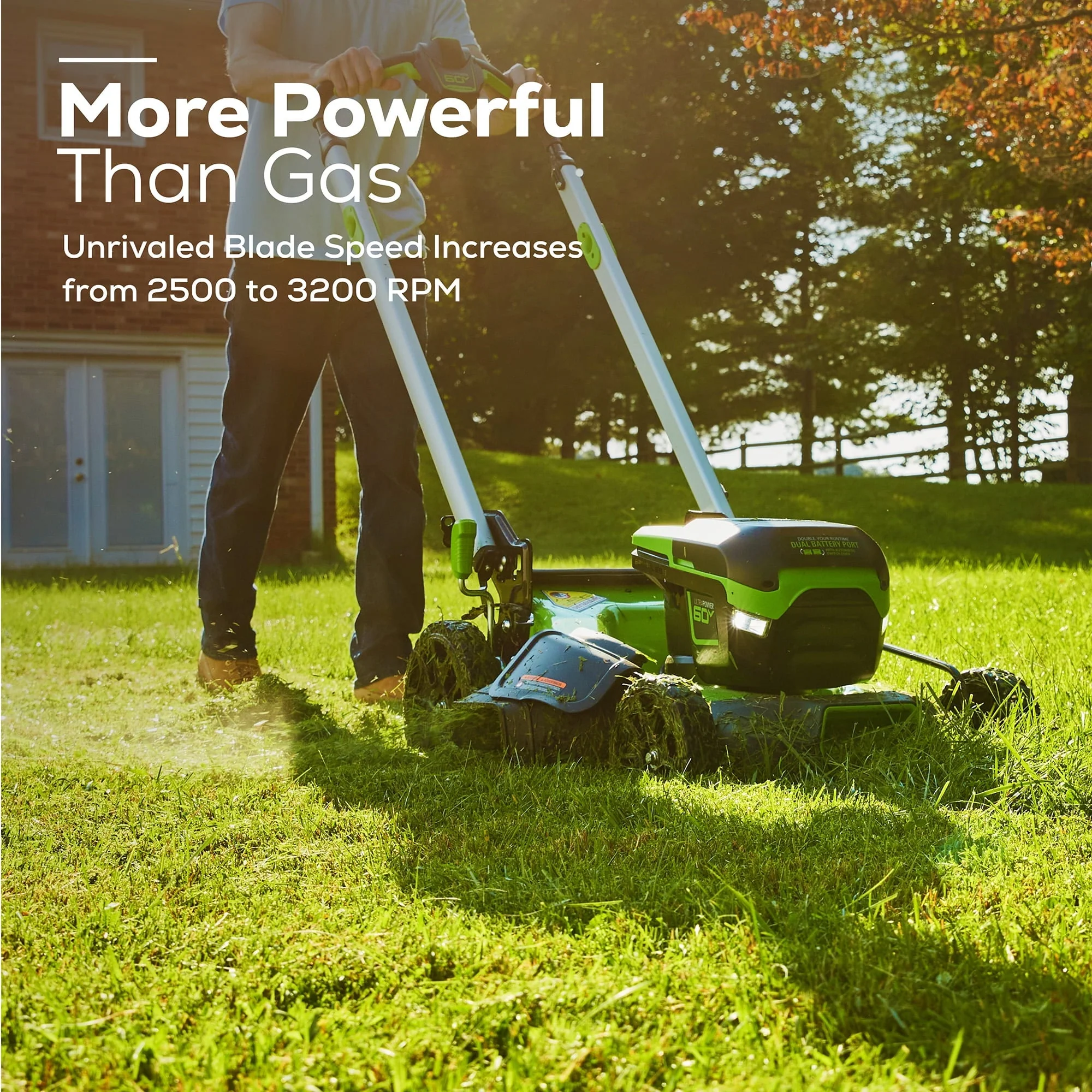 Greenworks 60V 21" Cordless Brushless Lawn Mower with 5.0Ah Battery & Charger - Image 4