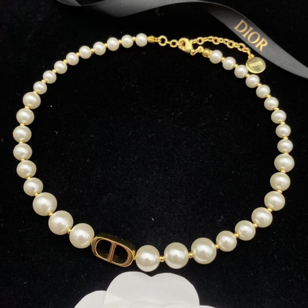 Dior CD Pendant Pearl Choker Necklace - Original Replica Club