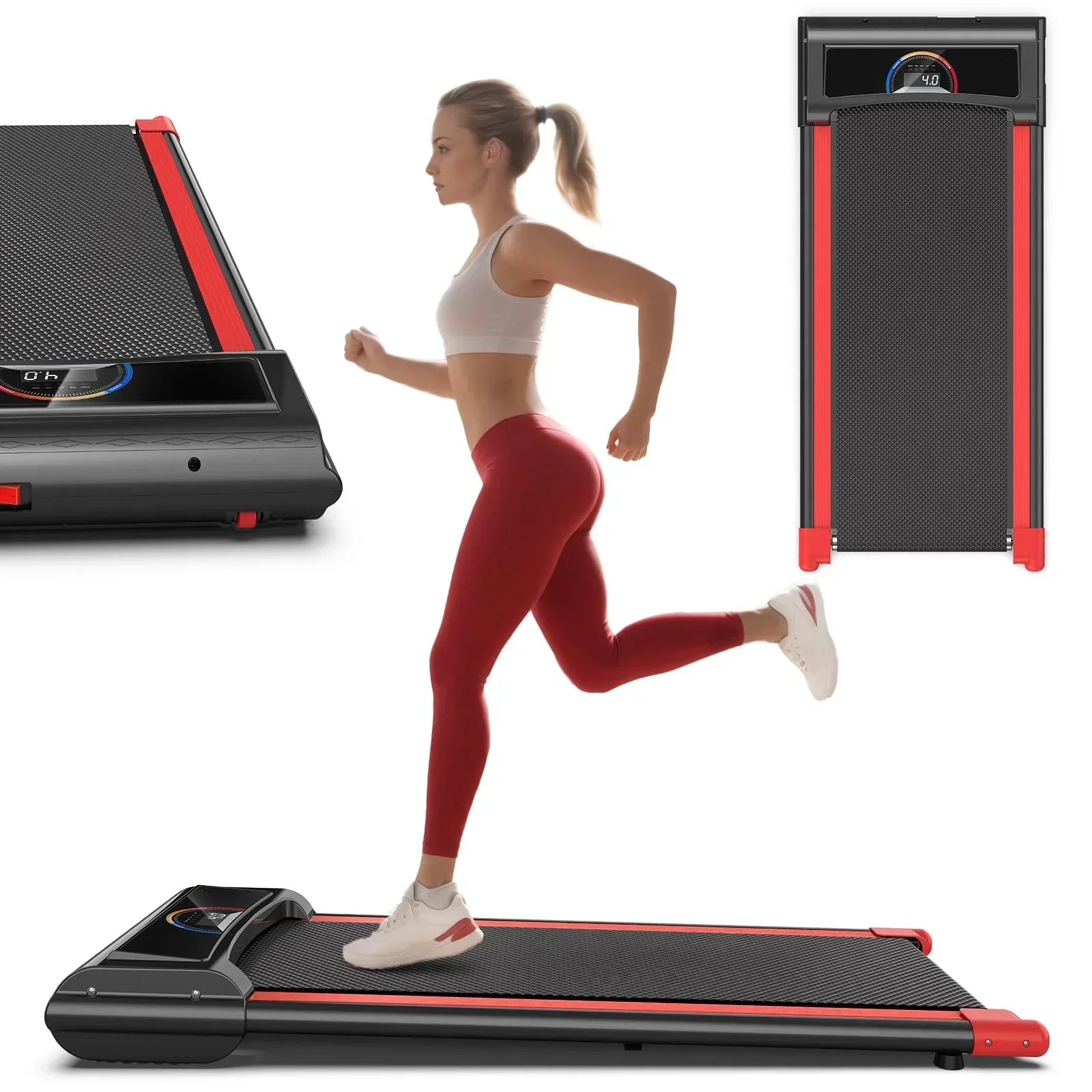 FLIMDER Portable Under Desk Walking Pad Treadmill, 2.5 HP, 265 lbs Capacity, LED Display - White Or Black - Image 6 FLIMDER Portable Under Desk Walking Pad Treadmill, 2.5 HP, 265 lbs Capacity, LED Display - White Or Black - Image 6