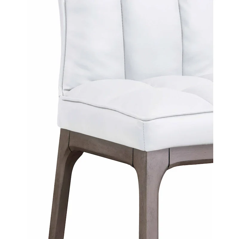 Set of 2 Contemporary Tufted Side Chairs with Sturdy Solid Wood Frame