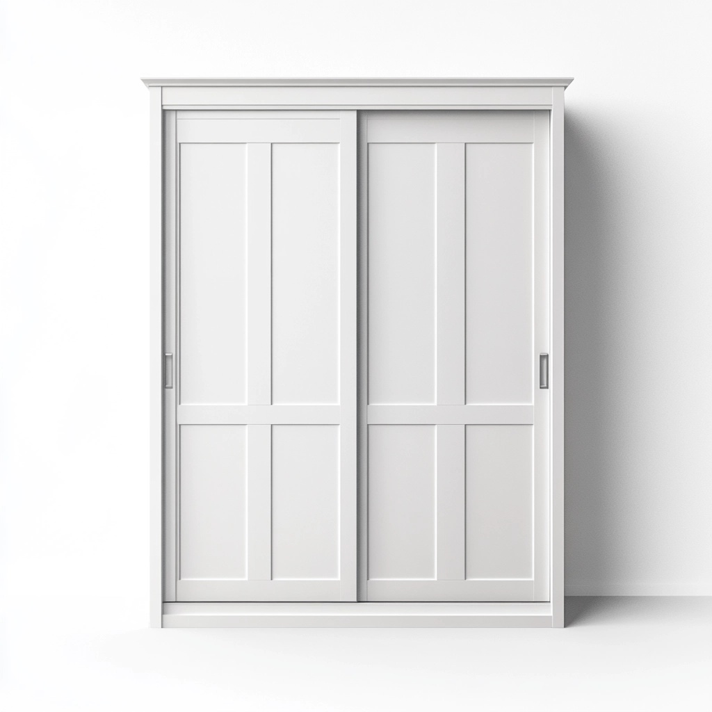 Armario de dormitorio con puertas correderas blanco madera funcional 200x60x220 cm vestidor contemporáneo TT5181387