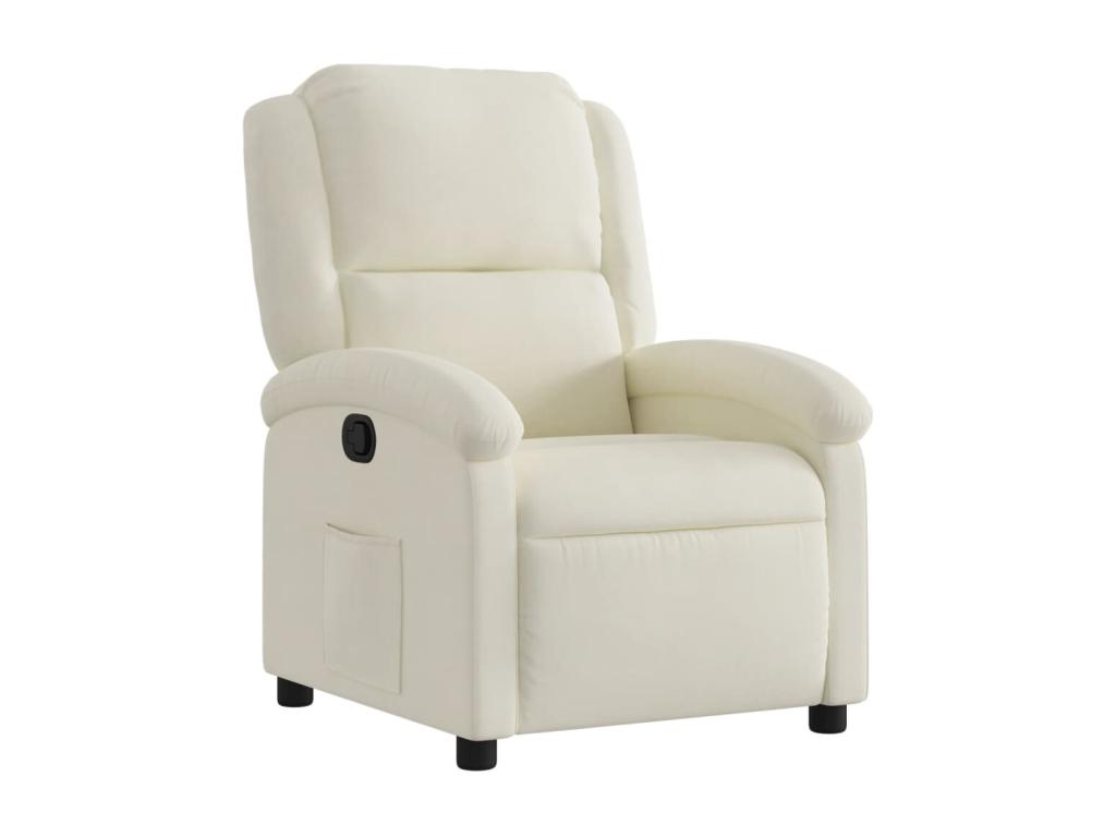 Sillón reclinable terciopelo blanco crema
