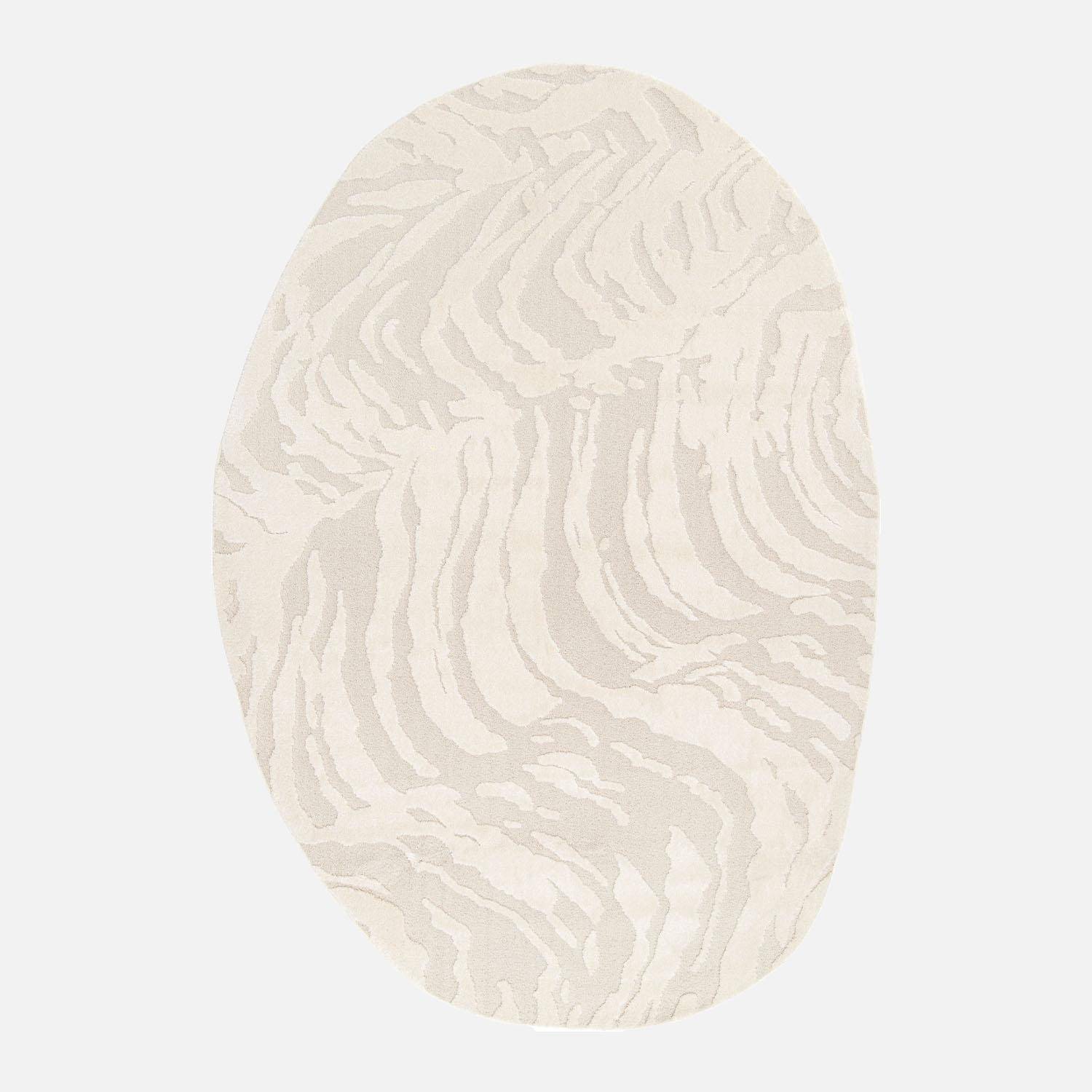 Julianne - Alfombra interior shaggy galet motivo geométrico beige