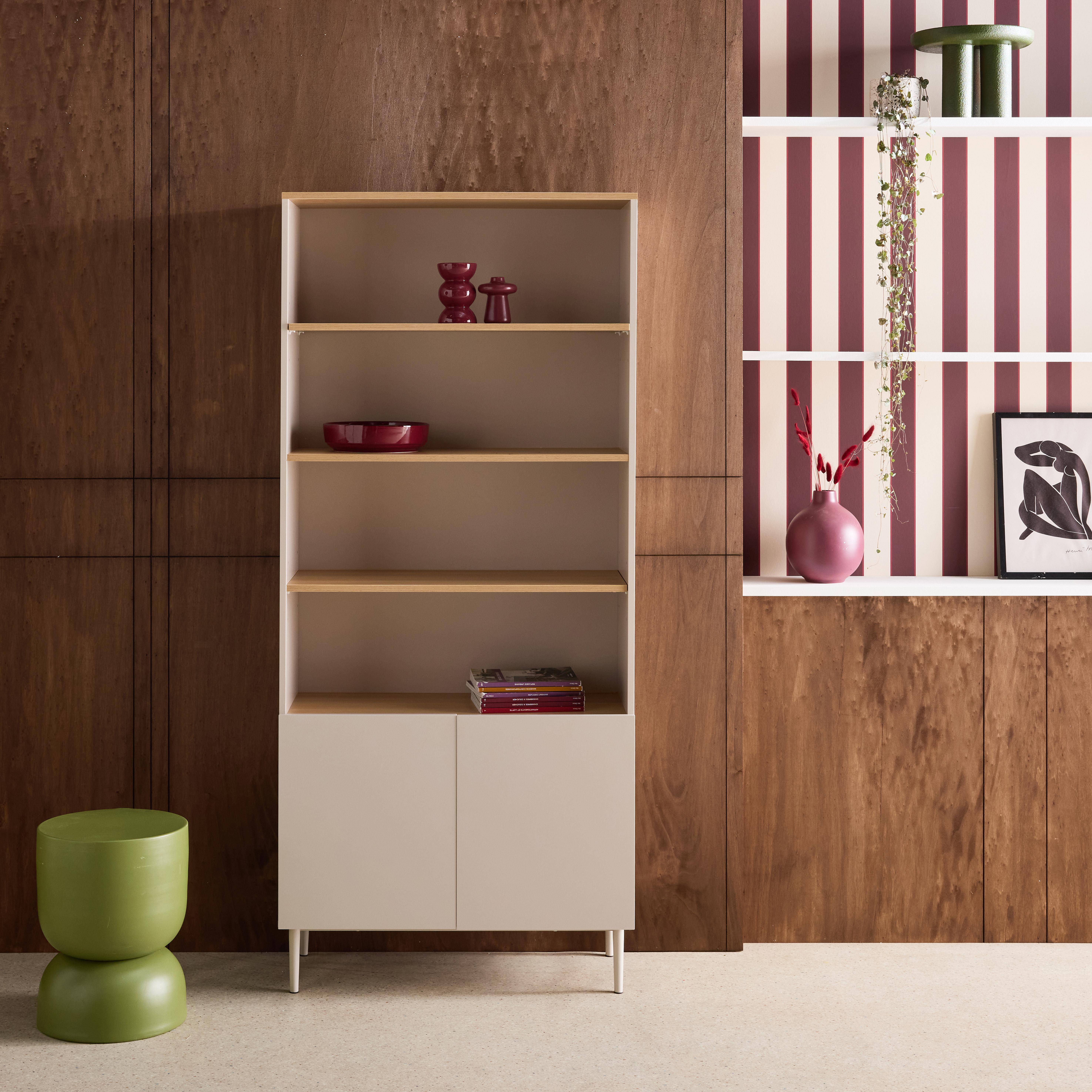 Ashton - Estantería, biblioteca de metal y decoración de madera de 6 niveles