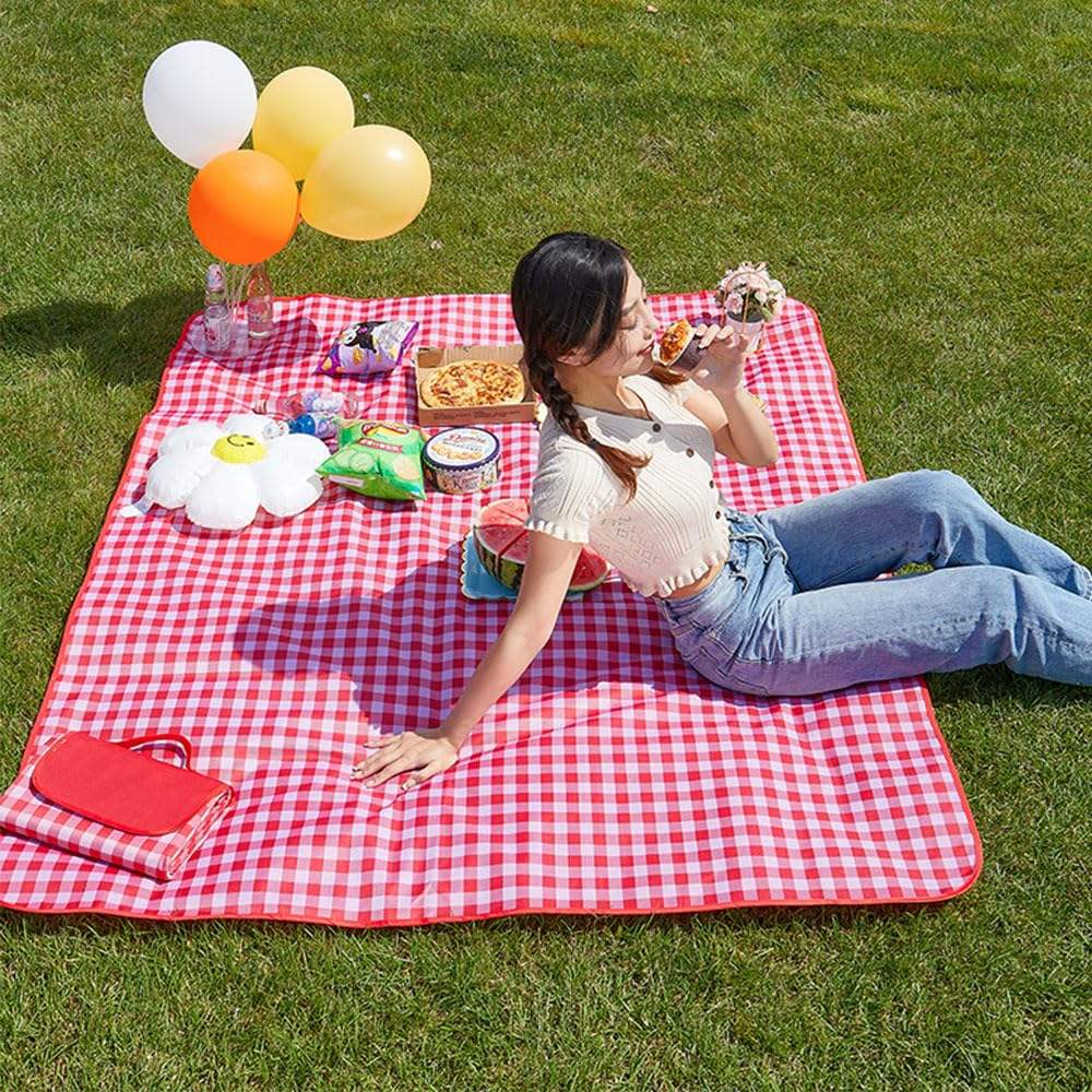 Waterproof Sand Proof Oxford Picnic Blanket, Durable Foldable Portable Outdoor Mat for Travel, Camping, Beach & Picnic
