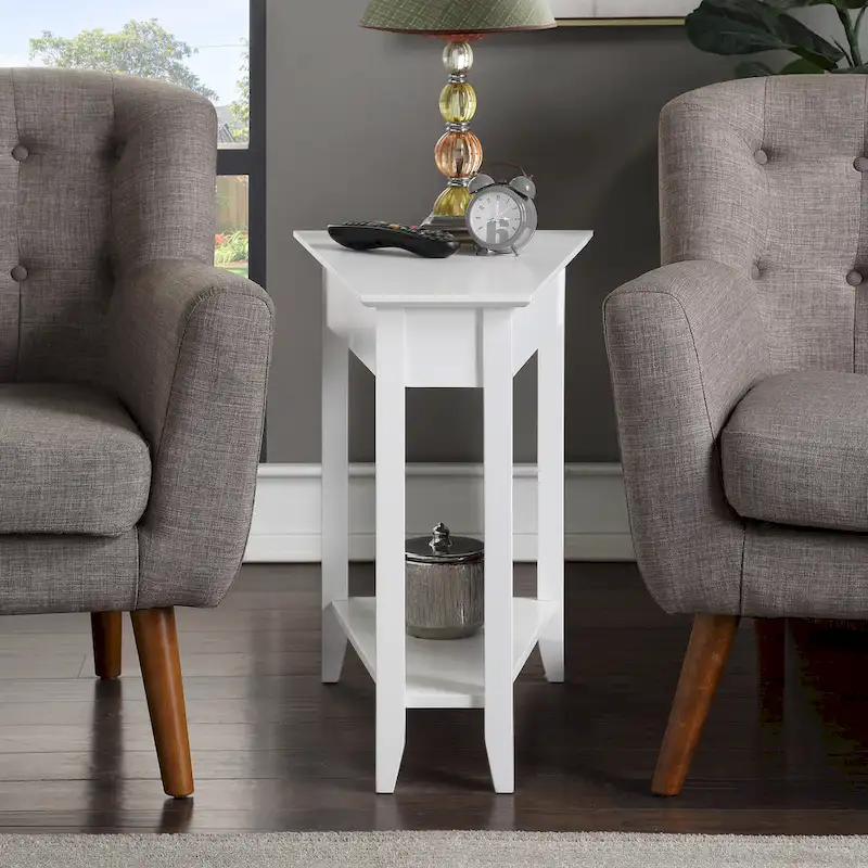 American Heritage Wedge End Table with Shelf by Convenience Concepts