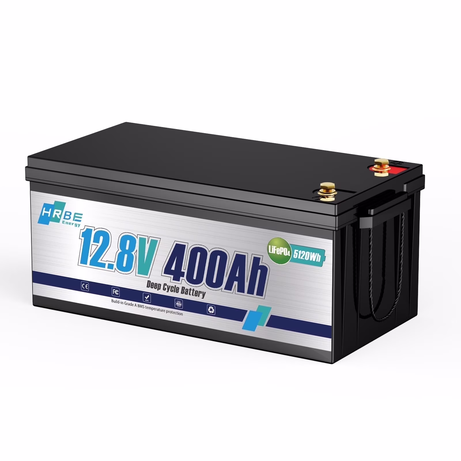 12V 400ah LiFePO4 Lithium Battery, 5120wh, 3200W Max, 15000+ Deep Cycles Group 8D Battery, for RV Solar Fishing Trolling Motor Marine, Built in 200A BMS