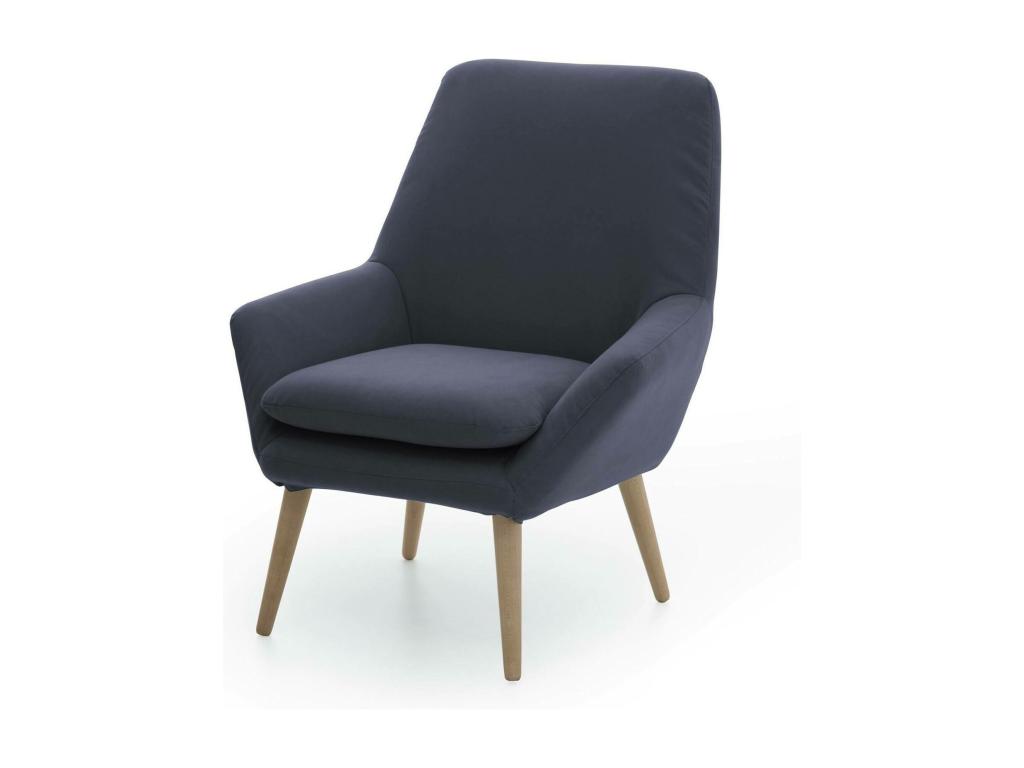 Sillón - sillón lounge de diseño - 100 por ciento Made in Italy - sillón Luzssnh de tejido acolchado - 80x70h95 cm - Azul