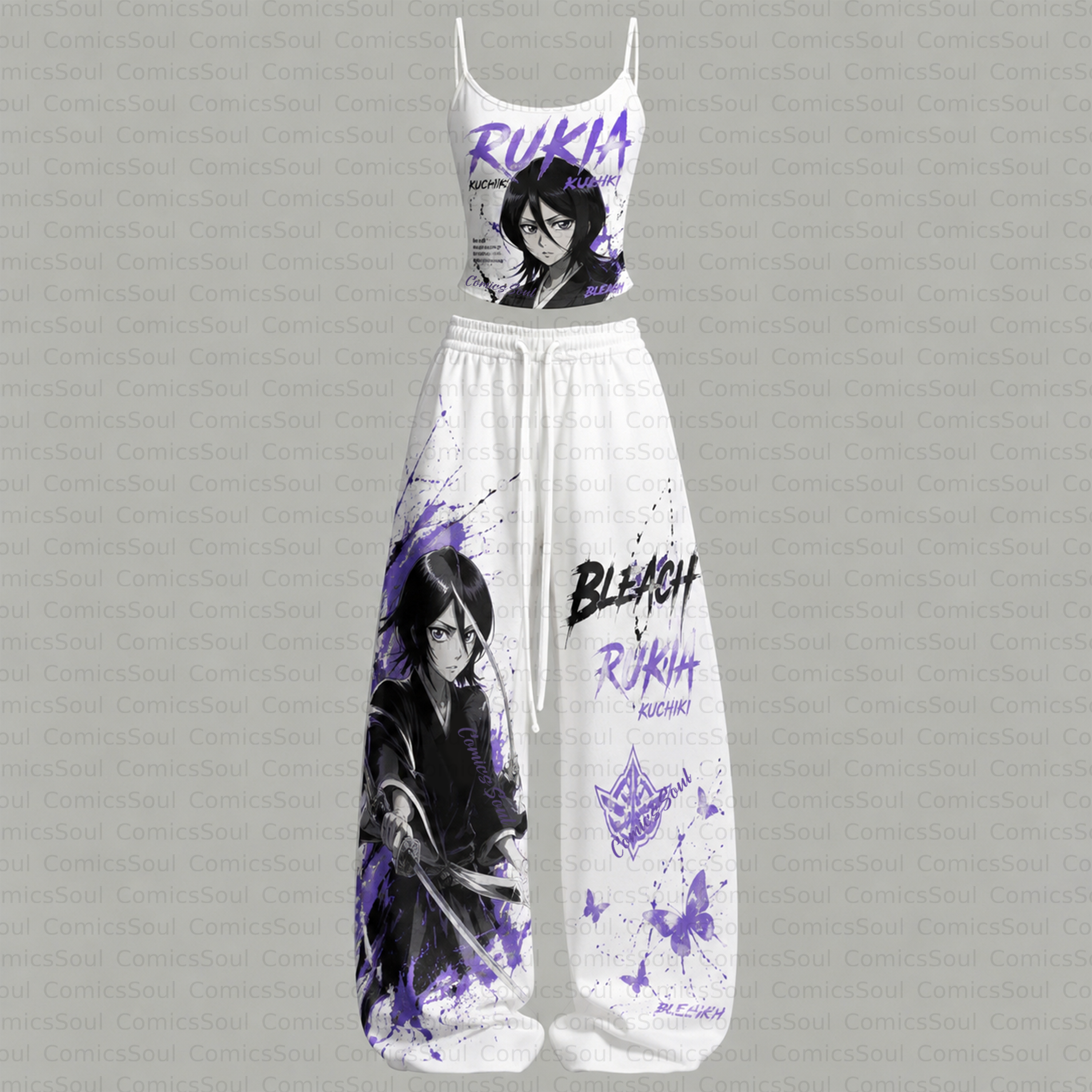 BLEACH Top & Elasticated Trousers Two-Piece Set