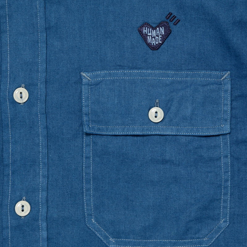 HUMAN MADE INDIGO DYE WORK SHIRT