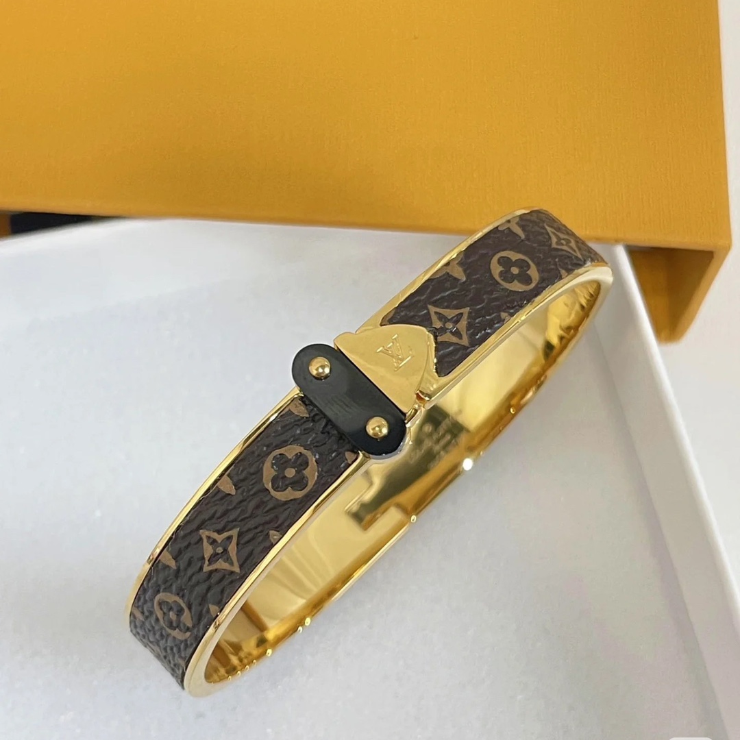 Louis Vuitton Leather Bangle Bracelet - Original Replica Club