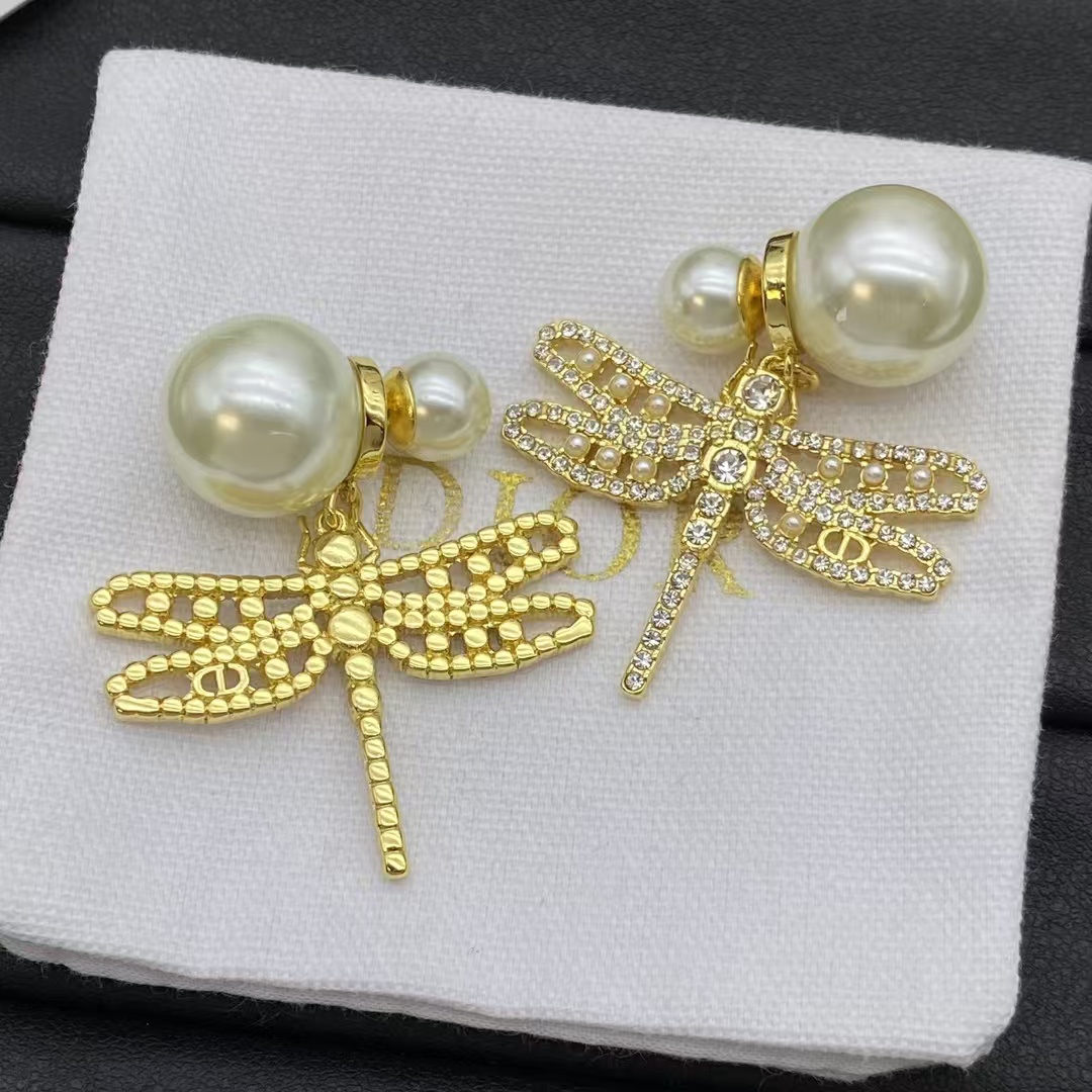 Dior Dragonfly Pearl Earrings - Original Replica Club