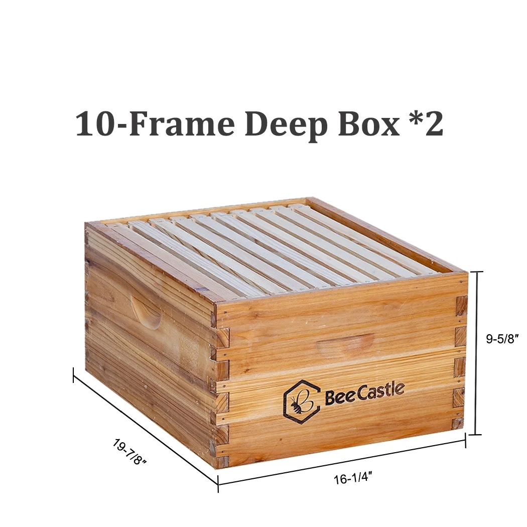 Bee Castle 10-Frame Beeswaxed Complete Bee Hives Kit with 2 Deep Box and 1 Medium Box - Image 5
