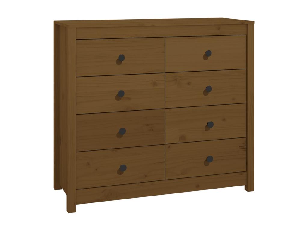 Armario auxiliar madera maciza de pino marrón miel 100x40x90 cm