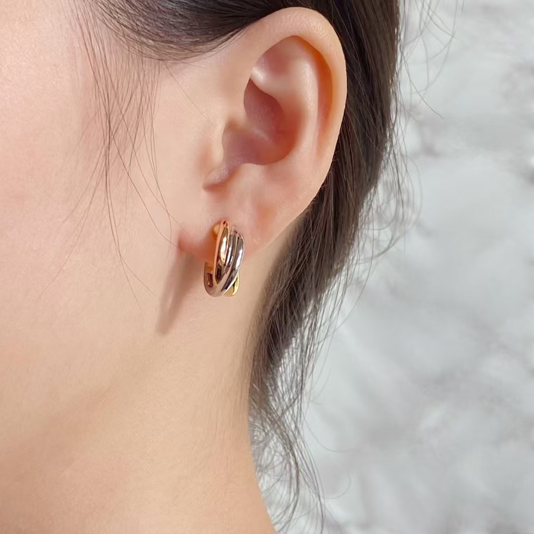 Cartier Three Colors Metal Hoop Earrings - Original Replica Club