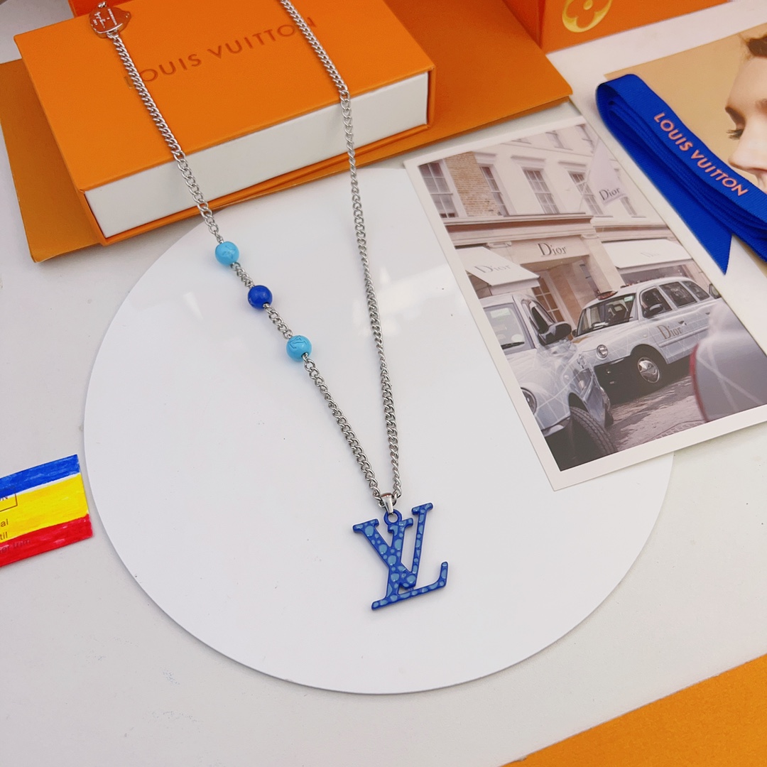 Louis Vuitton Pumpkin LV Monogram Pendant Necklace - Original Replica Club