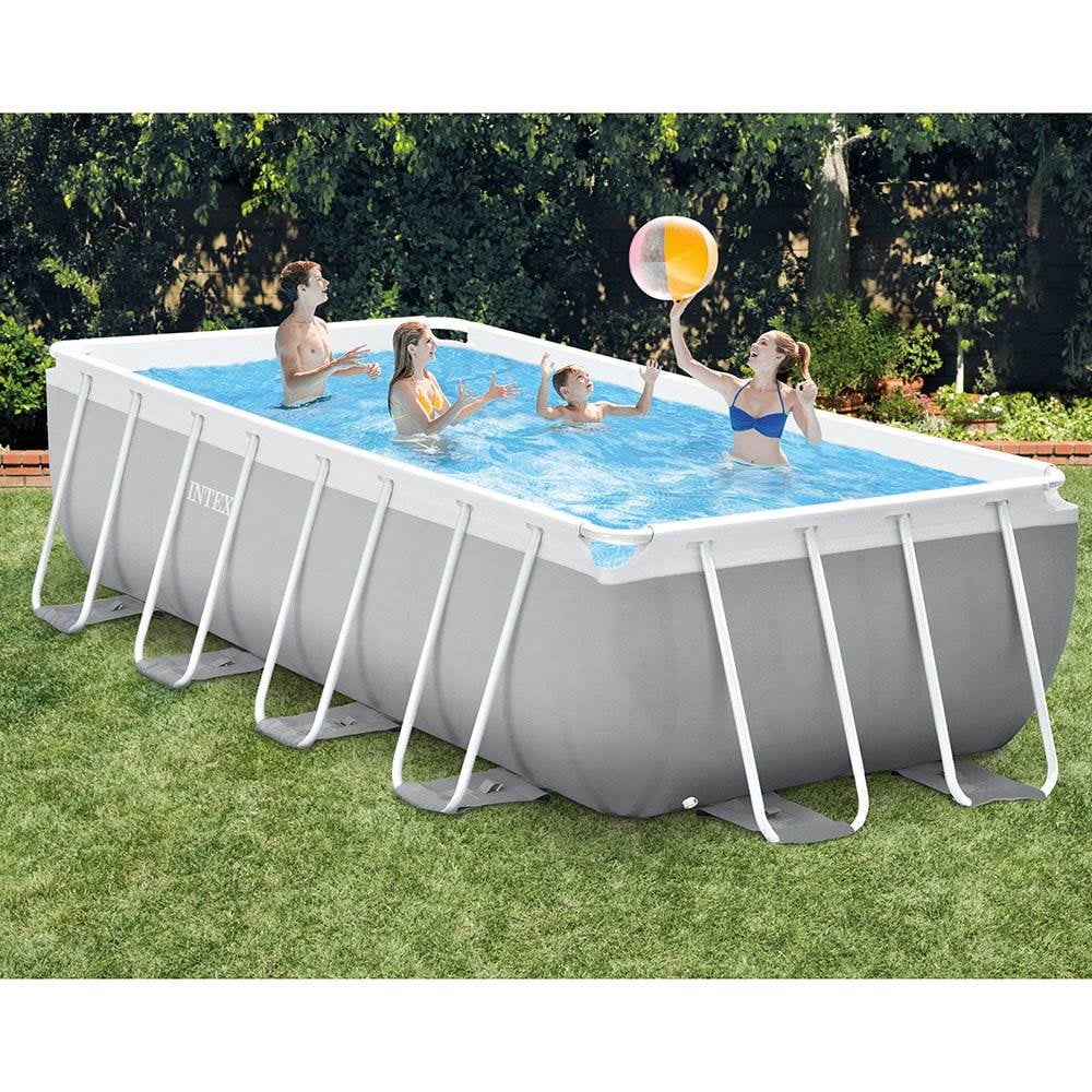 Intex 16' x 42" Frame Rectangular Above Ground Swimming Pool Set w/ Canopy - Image 4