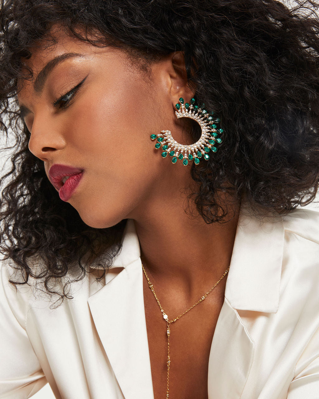 Ever Mine Crystal Burst Earrings - Emerald - Se7enfashion