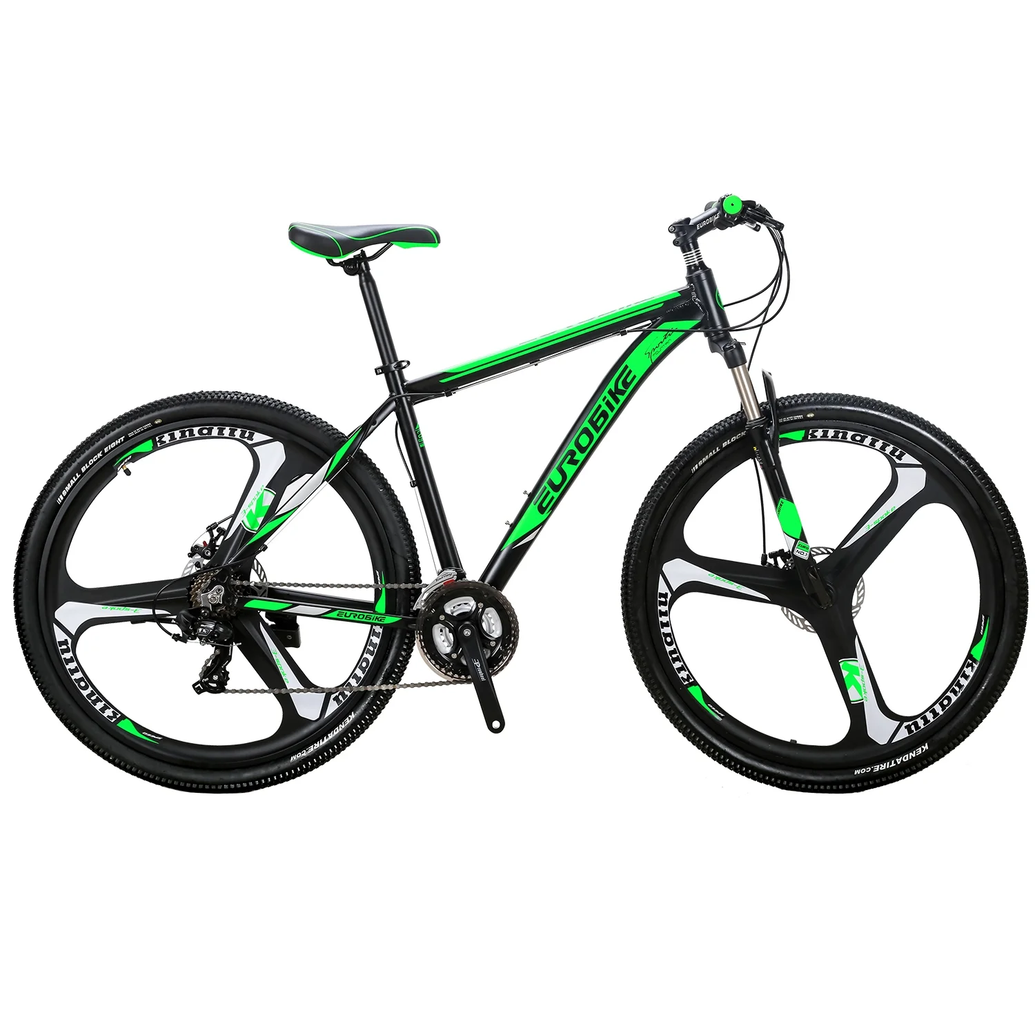 Mens Mountain Bike, Eurobike X9 Mountain Bike 29 inch, 19 inch Aluminum Frame, Bikes for Men 29er, Mens Bicycle 3-Spoke Silver - Image 3