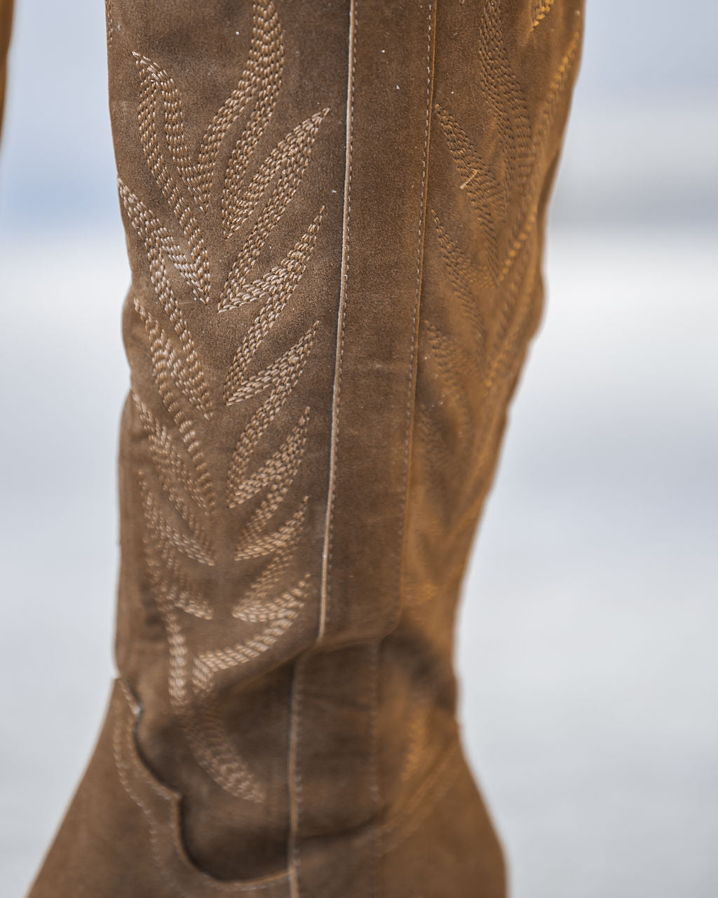 Tennessee Western Faux Suede Heeled Boots - Brown - Se7enfashion