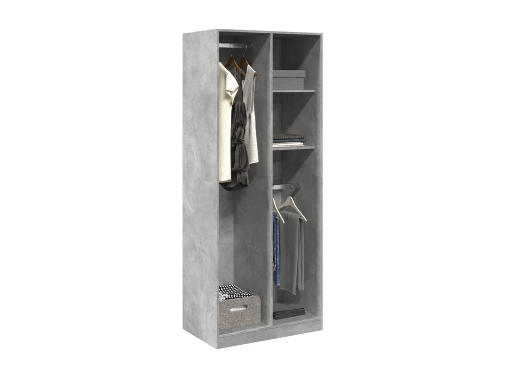Armario de madera de ingeniería gris hormigón 80x50x200 cm