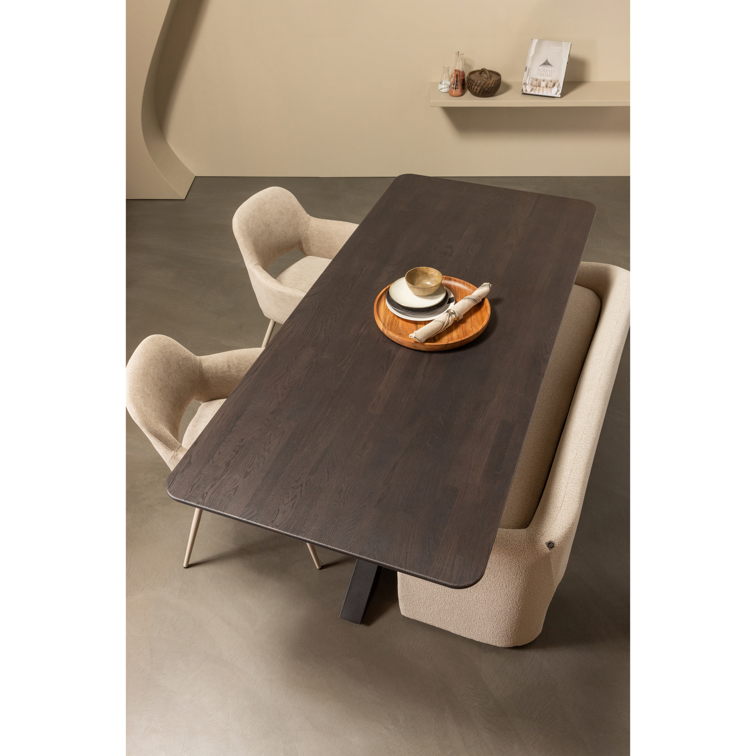 WOOOD Zone Bankje - Polyester - Beige - 58x160x55