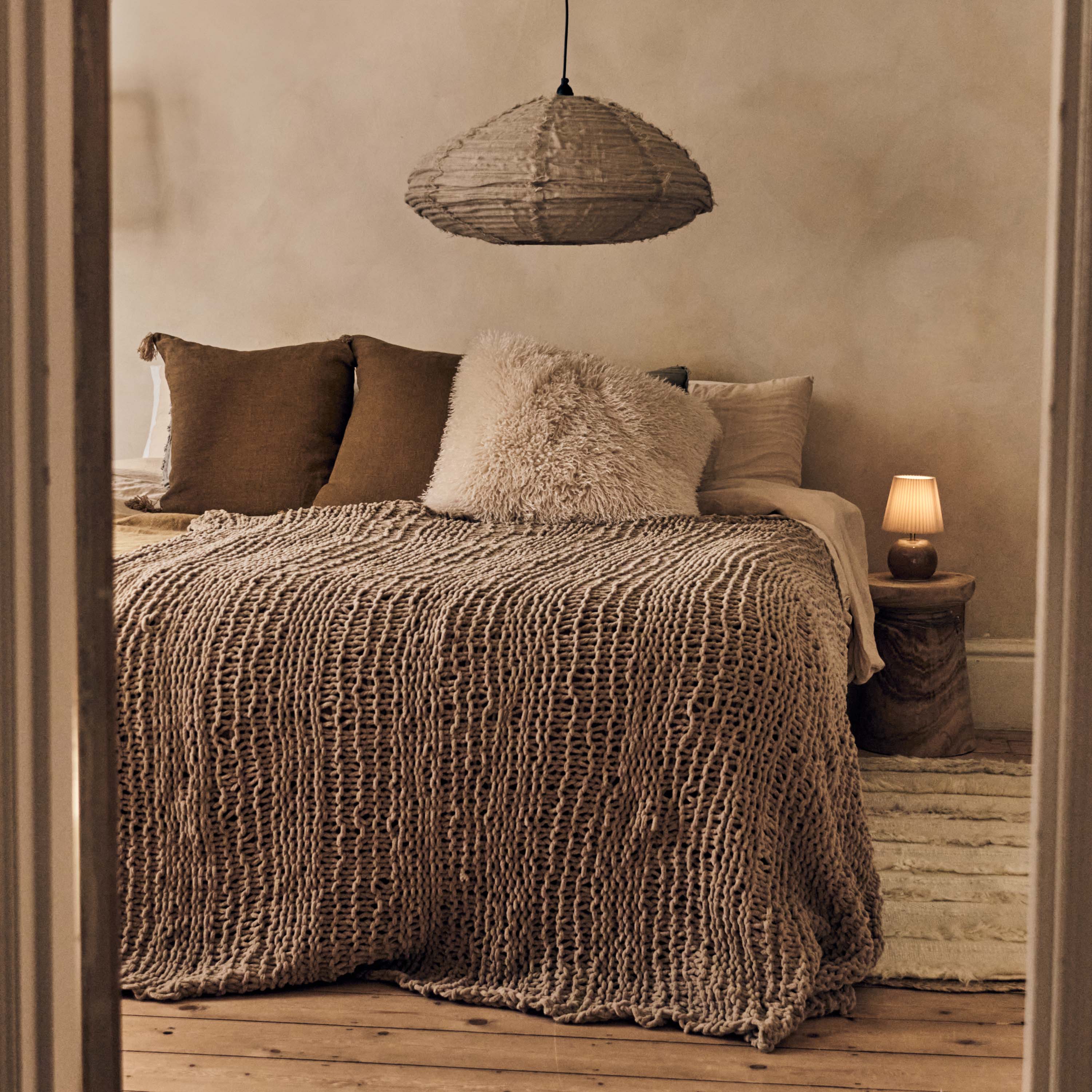 Thornton Knitted Throw, Taupe