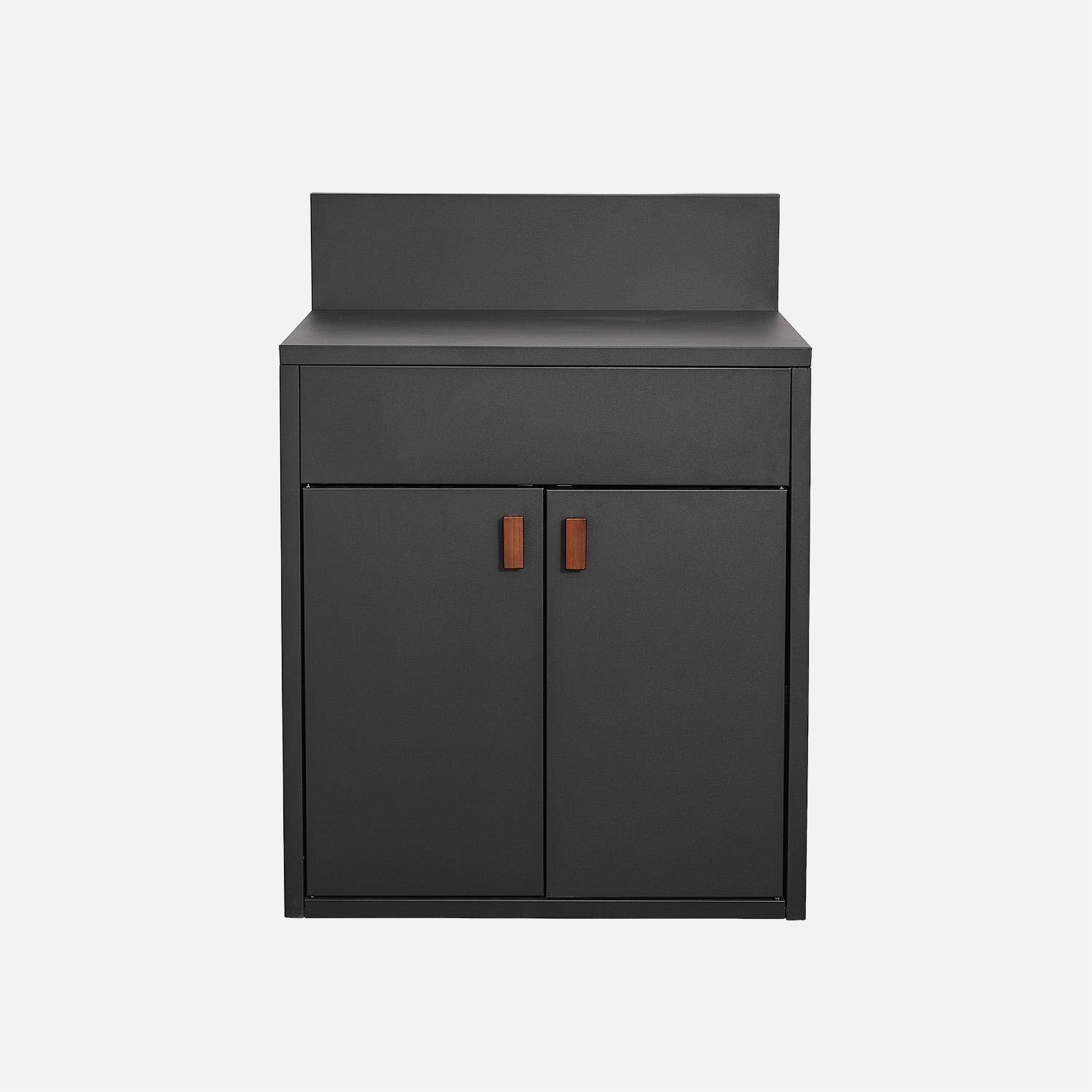 Thira - Cocina exterior de acero, 2 puertas, 80cm