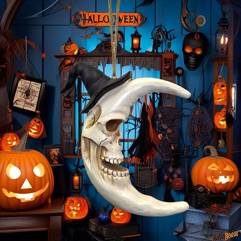 Skulloween™ – Crescent Moon Skull Ornament - Image 3 Skulloween™ – Crescent Moon Skull Ornament - Image 3