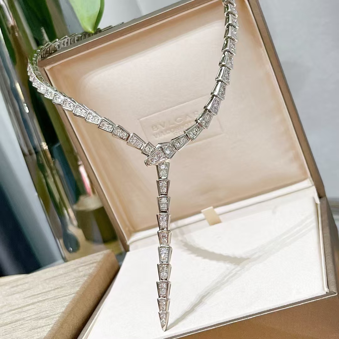 Bvlgari Serpenti Viper Necklace - Full Diamond - Original Replica Club