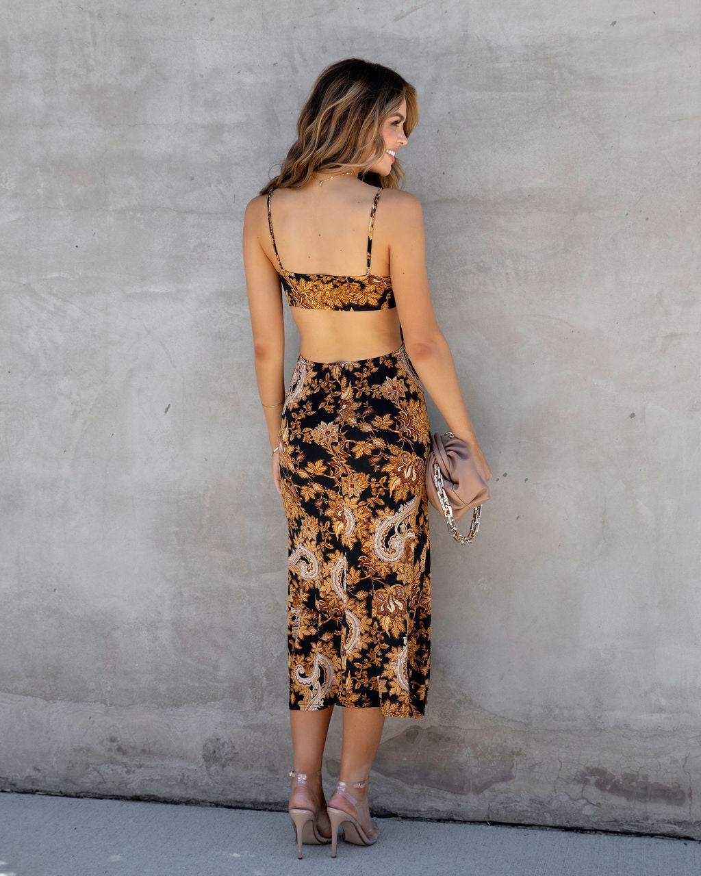 Montenegro Printed Cutout Midi Dress - FINAL SALE - Se7enfashion